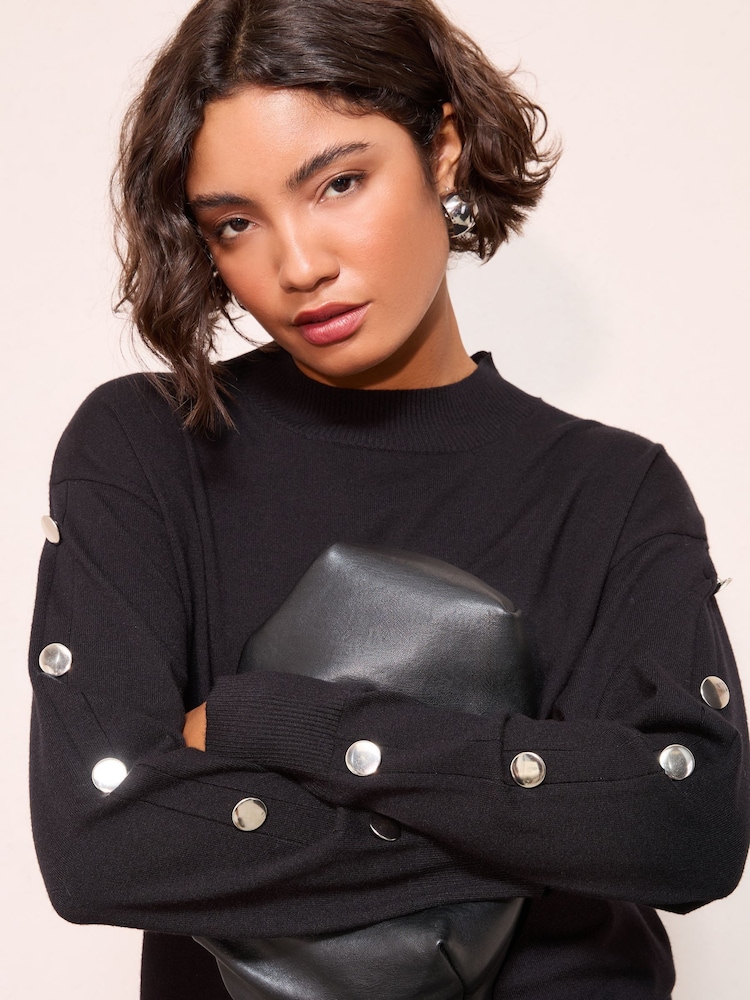 Friends Like These Black Button Sleeve Tunic - Image 2 of 4