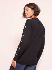 Friends Like These Black Button Sleeve Tunic - Image 4 of 4