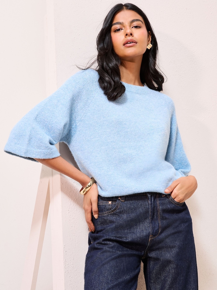 Friends Like These Light Blue Knitted Top - Image 1 of 4