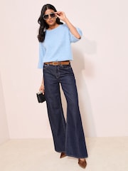 Friends Like These Light Blue Knitted Top - Image 3 of 4