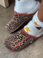 Never Fully Dressed Brown Leopard Print Mule Slippers - Image 2 of 3