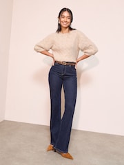 Friends Like These Neutral Petite Cable Knitted T-Shirt - Image 4 of 5