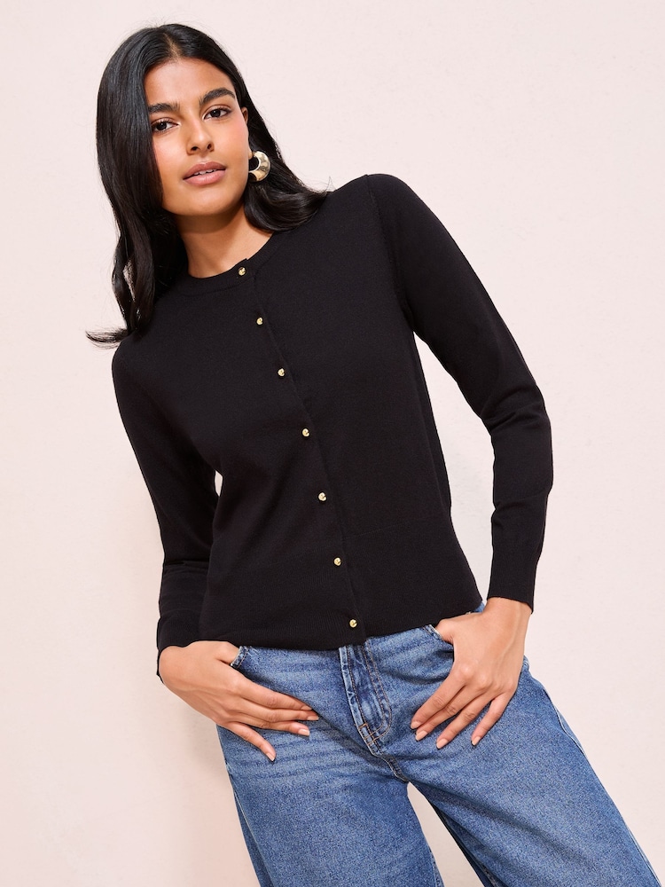 Preto - Cardigan Friends Like These Dome Button - Imagem 1 de 4