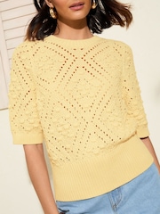 Friends Like These Yellow Bobble Stitch T-Shirt - Image 4 of 5