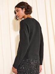 Friends Like These Black Snowflake Cornelli Detail Jumper - Image 4 of 4