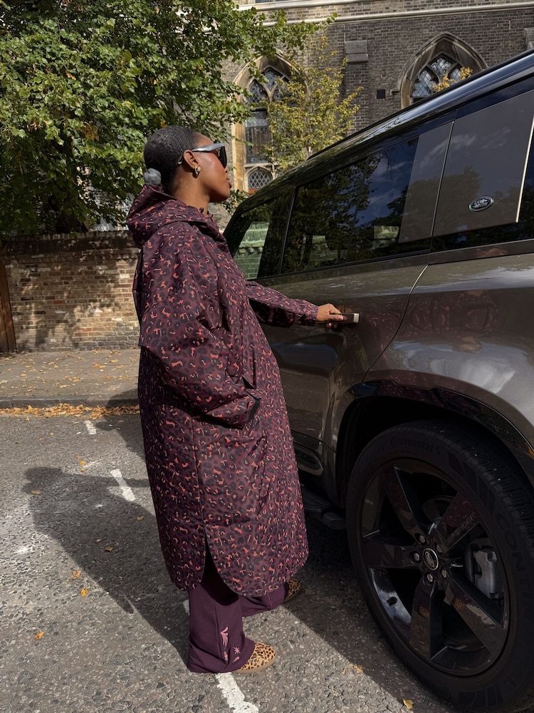 Never Fully Dressed Leopard Longline Print Raincoat - Image 3 of 3