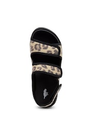 Rocket Dog Animal Print Balmy Dexter Leopard 100% Cotton Sandals - Image 3 of 7