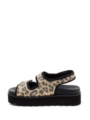 Rocket Dog Animal Print Balmy Dexter Leopard 100% Cotton Sandals - Image 4 of 7