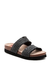 Rocket Dog Aruba Raffia Straps Black Sandals - Image 1 of 6