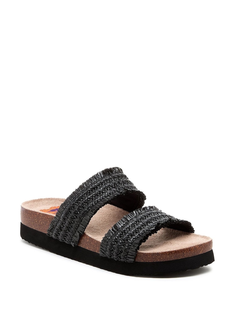 Rocket Dog Aruba Raffia Straps Black Sandals - Image 1 of 6