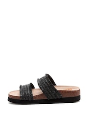 Rocket Dog Aruba Raffia Straps Black Sandals - Image 3 of 6