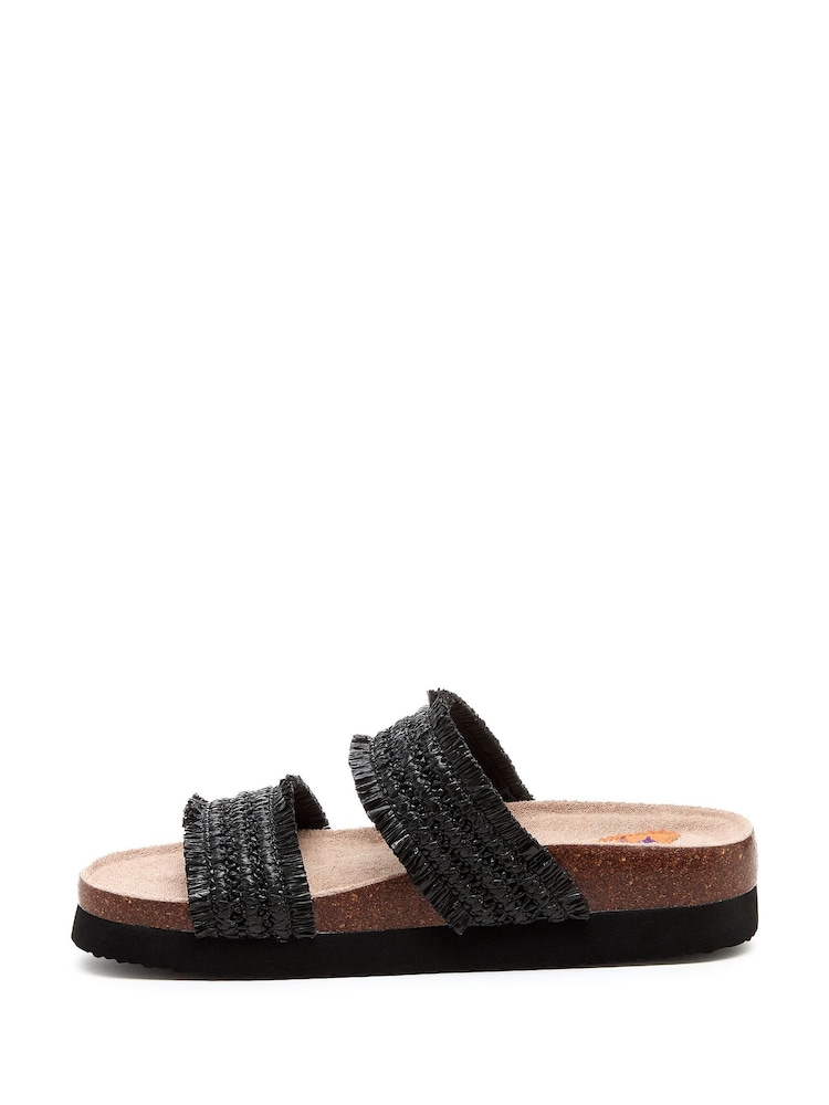 Rocket Dog Aruba Raffia Straps Black Sandals - Image 3 of 6