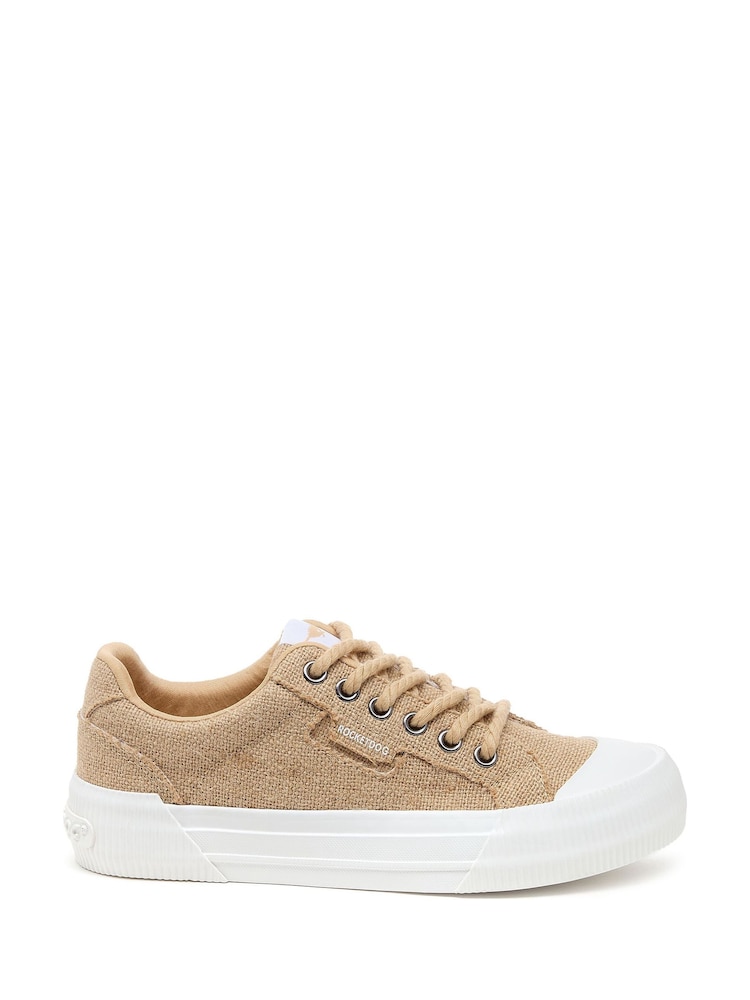 Rocket Dog Natural Cheery Heidi Jute Linen Trainers - Image 1 of 7