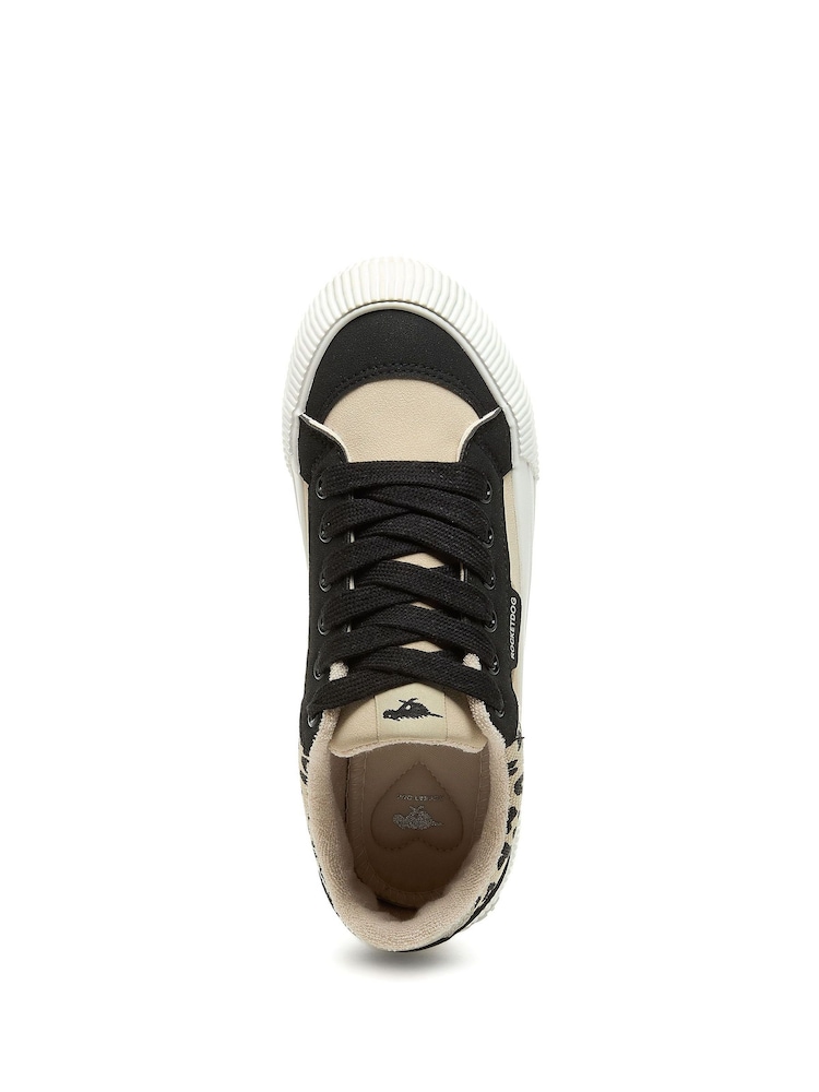Rocket Dog Natural Leopard Print Cheery Blocked PU Suede/Leon Trainers - Image 2 of 7