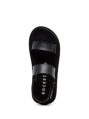 Rocket Dog Sunshine Unlined Burnished Pu Black Sandals - Image 3 of 7