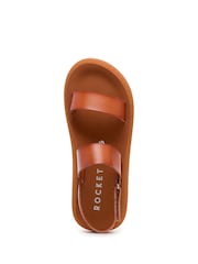 Rocket Dog Sunshine Unlined Burnished PU Brown Sandals - Image 3 of 7