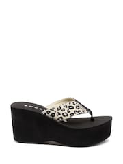 Rocket Dog Animal Leopard Print Crush Leon Fabric Flip Flops - Image 1 of 7