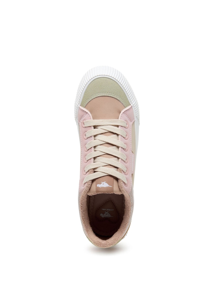 Rocket Dog Natural Cheery Blocked Paris PU Suede/Fishers Trainers - Image 2 of 5