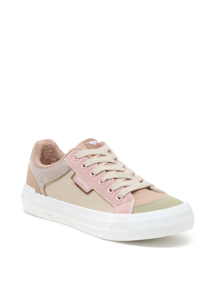 Rocket Dog Natural Cheery Blocked Paris PU Suede/Fishers Trainers - Image 5 of 5