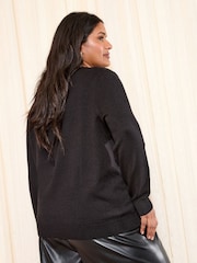 Friends Like These Black Tree Curve Christmas Jumper - Image 4 of 4