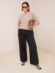 Friends Like These Neutral Curve Knitted Top - Image 3 of 4