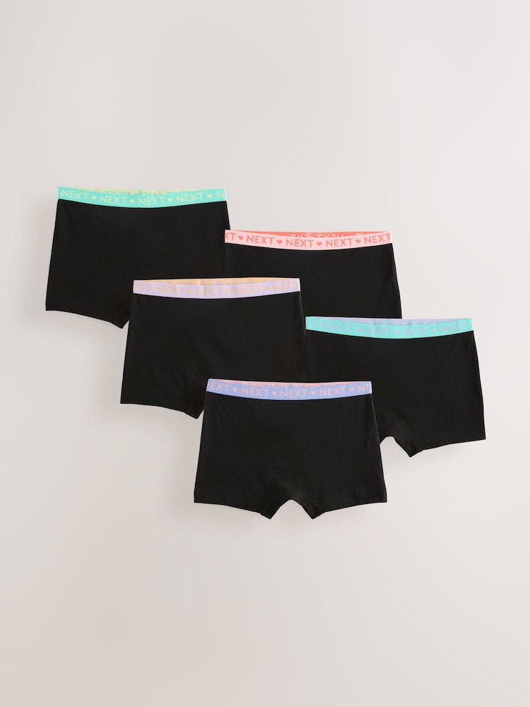 Pink/Lilac Short Briefs 5 Pack (2-16yrs) - Image 1 of 9