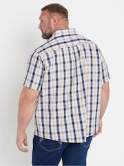 BadRhino Big & Tall Blue 100% Cotton Check Shirt - Image 4 of 7
