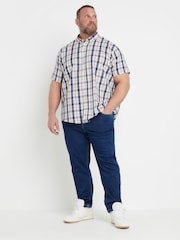 BadRhino Big & Tall Blue 100% Cotton Check Shirt - Image 5 of 7