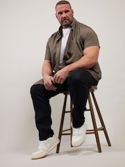 BadRhino Big & Tall Brown Gingham 100% Cotton Check Shirt - Image 5 of 7