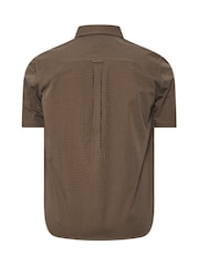 BadRhino Big & Tall Brown Gingham 100% Cotton Check Shirt - Image 7 of 7