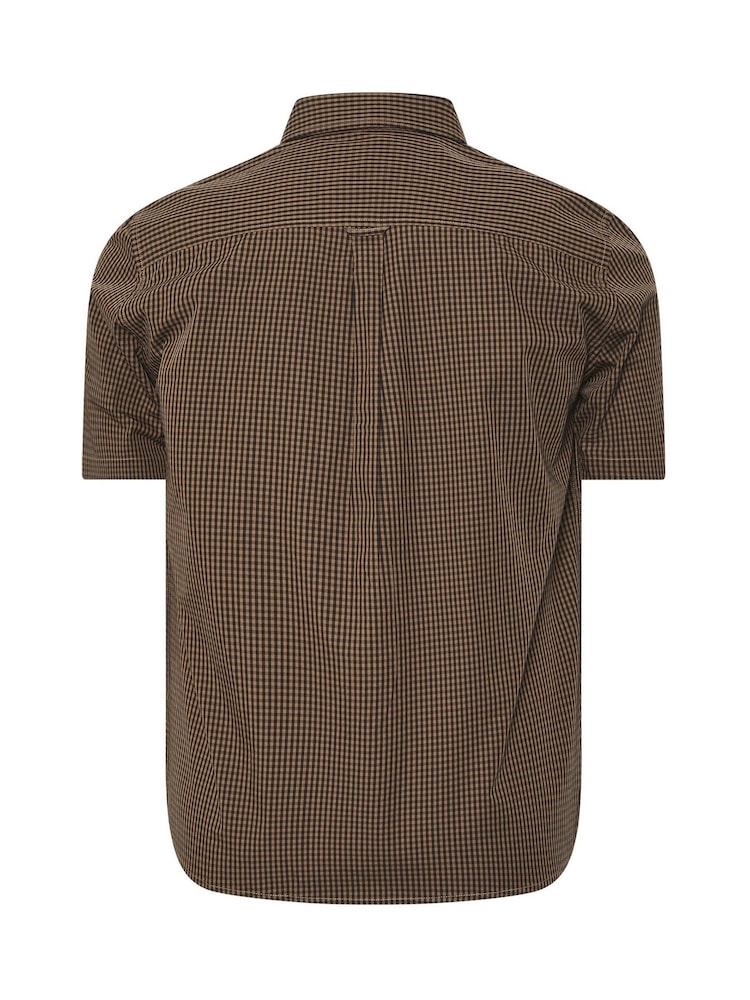 BadRhino Big & Tall Brown Gingham 100% Cotton Check Shirt - Image 7 of 7