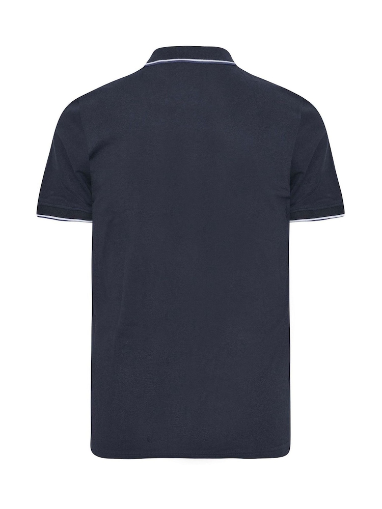 BadRhino Big & Tall Blue Tipping 100% Cotton Polo Shirts 3 Pack - Image 5 of 5