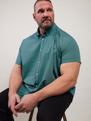 Зеленый - BadRhino Big & Tall Gingham 100% Cotton Check Shirt - Изображение 4 из 6