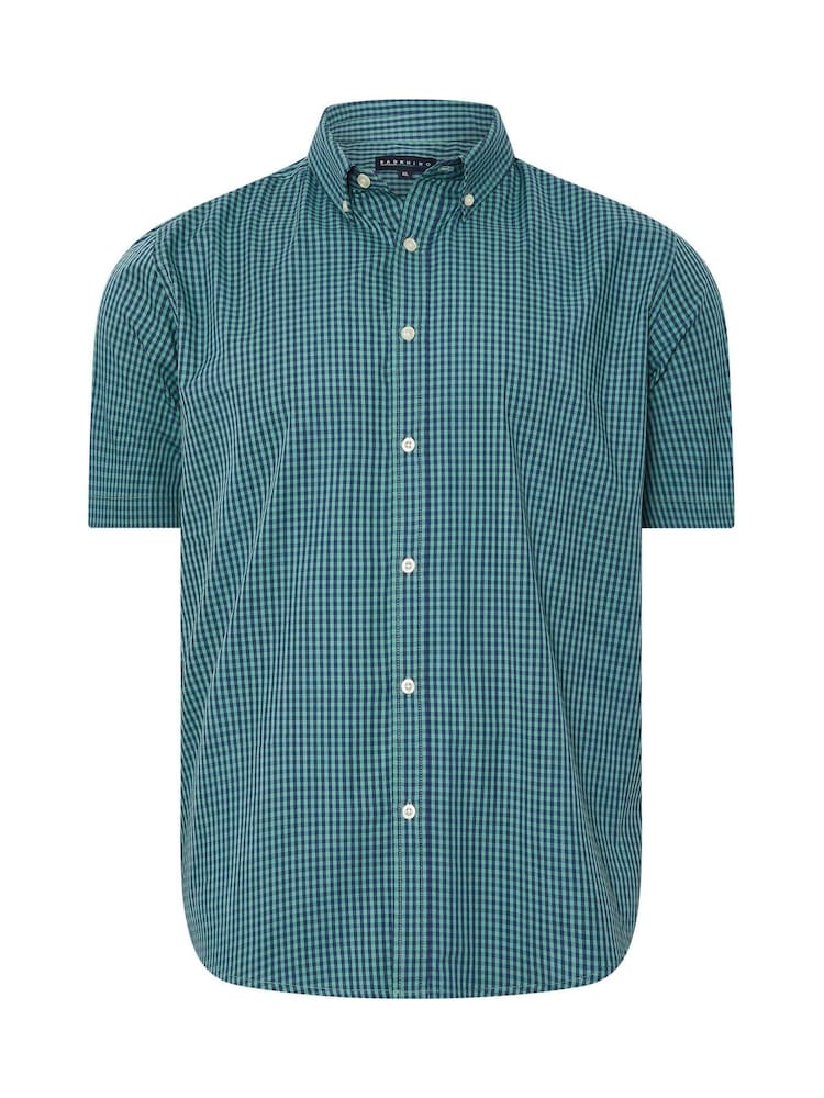 Зеленый - BadRhino Big & Tall Gingham 100% Cotton Check Shirt - Изображение 6 из 6