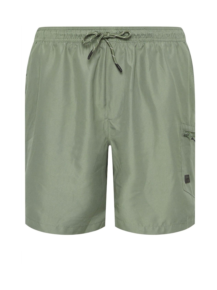 BadRhino Big & Tall Green Cargo Swim Shorts - Image 1 of 2