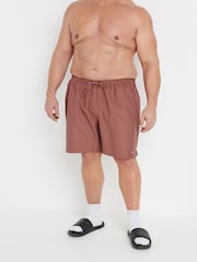 BadRhino Big & Tall Brown Plain Swim Shorts - Image 1 of 3