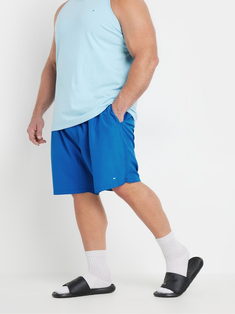 BadRhino Big & Tall Blue Plain Swim Shorts - Image 1 of 6