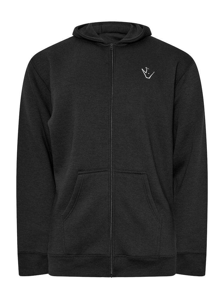 BadRhino Big & Tall Black IronRhino Logo Zip Through Hoodie - Image 6 of 6