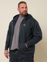 BadRhino Big & Tall Blue IronRhino Logo Zip Through Hoodie - Image 2 of 6
