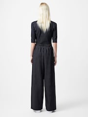 French Connection Black Regina Jersey Wide Leg Trousers - Image 2 of 4