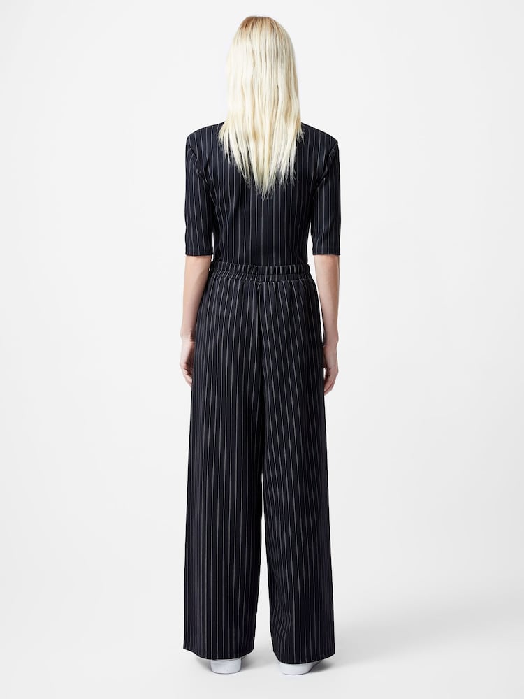French Connection Black Regina Jersey Wide Leg Trousers - Image 2 of 4
