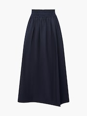 French Connection Blue 100% Cotton Barletta Poplin Square Skirt - Image 4 of 4