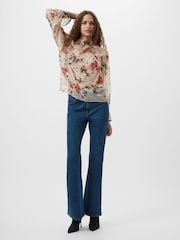 French Connection Hallie Crinkle Contrast Top - Image 3 of 4