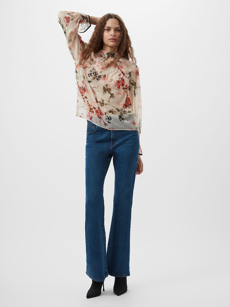 French Connection Hallie Crinkle Contrast Top - Image 3 of 4
