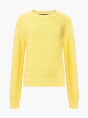 French Connection Yellow 100% Cotton Lily Mozart Long Sleeve Jumper - Image 5 of 5