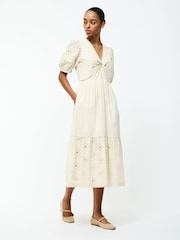 French Connection Cream Cambria Cotton Midi Dress - Image 1 of 4