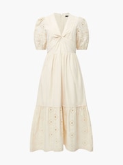 French Connection Cream Cambria Cotton Midi Dress - Image 4 of 4
