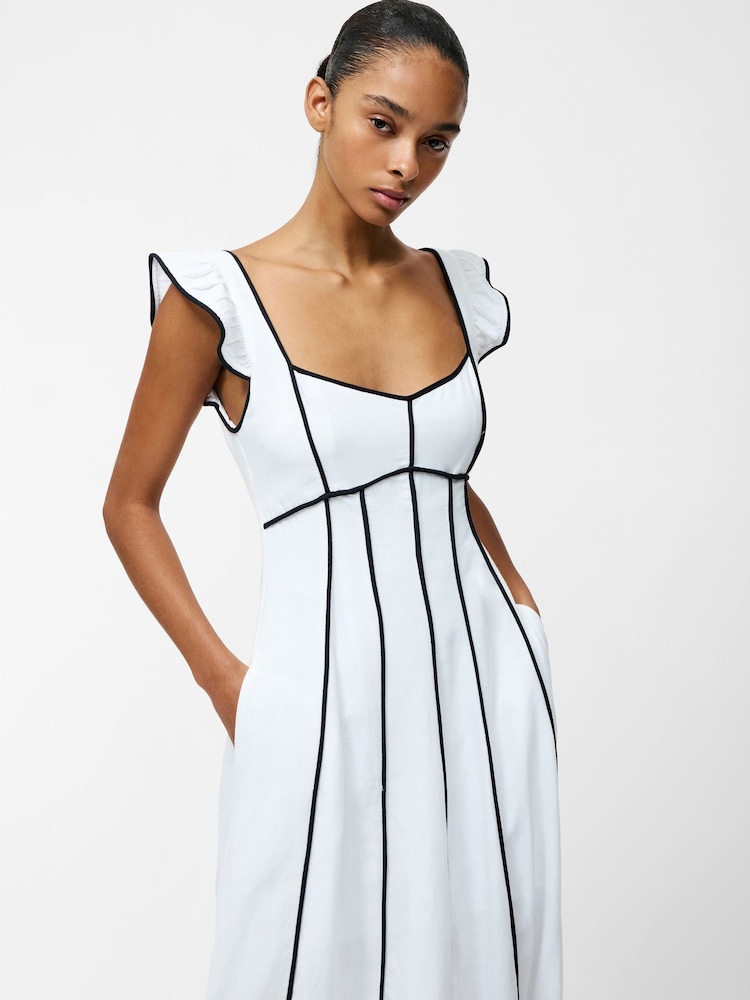 ariette linen flared dress Halter Neck Top With Calf Length Flare Dress main image 0