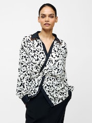 French Connection Blue Domasco Poly Twist Blouses - Image 1 of 4