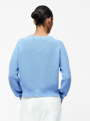 French Connection Blue 100% Cotton Lily Mozart Long Sleeve Jumper - Image 2 of 3